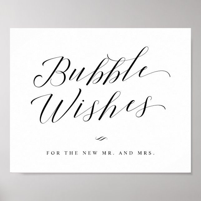 Poster Mariage de calligraphie - Bulles nouvellement mari (Devant)