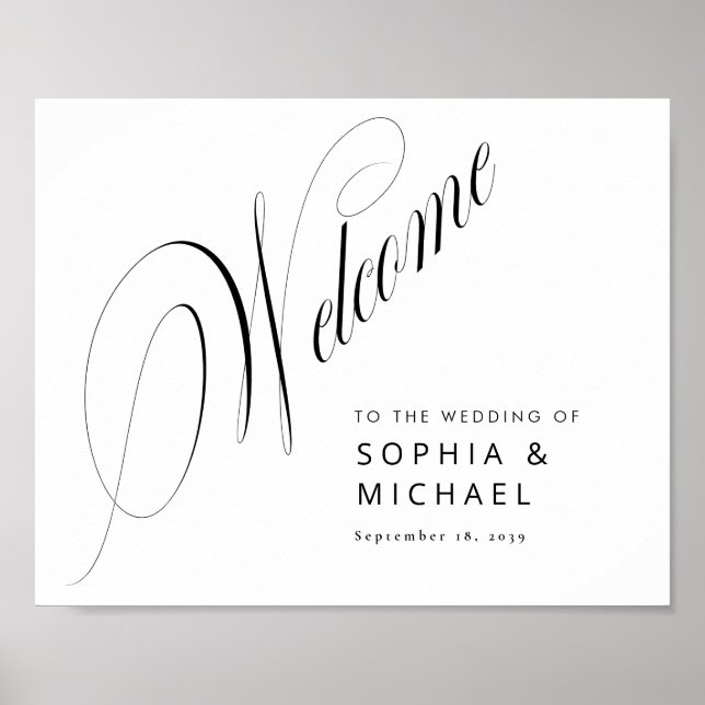 Poster Mariage de calligraphie de script romantique Affic (Devant)