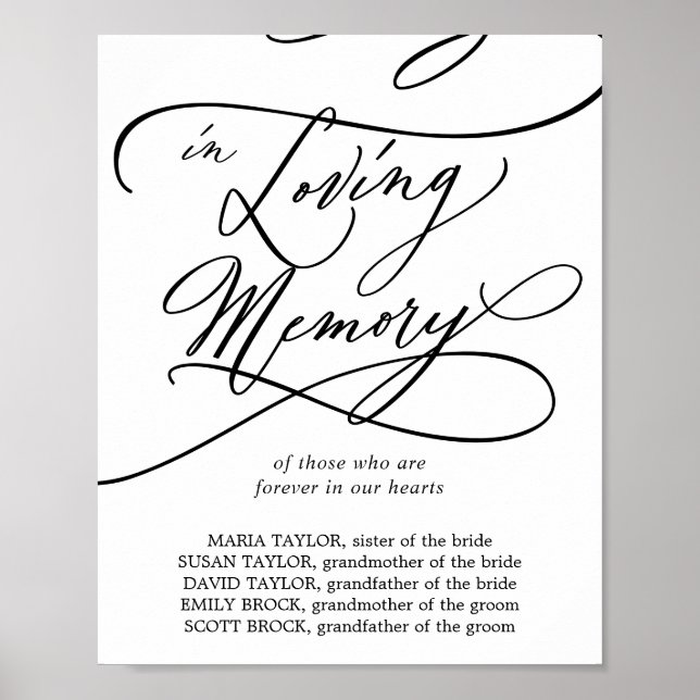Poster Mariage De Calligraphie Romantique En Mémoire Amou (Devant)