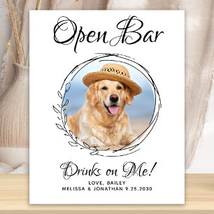 Poster Mariage de chien avec boissons personnalisées sur 
