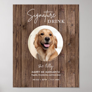 Poster Mariage de chien rustique imprimable Signature Dri