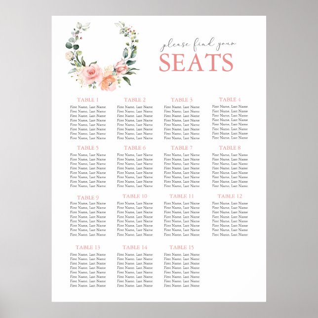 Poster Mariage de couronne rose poussiéreux (Devant)