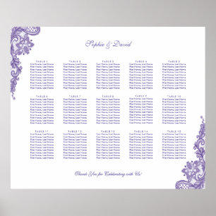 Poster Mariage de dentelle ultra violet chic