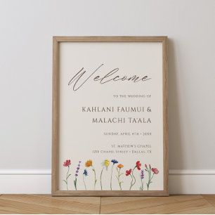 Poster Mariage de fleurs colorées et vives Fleur sauvage
