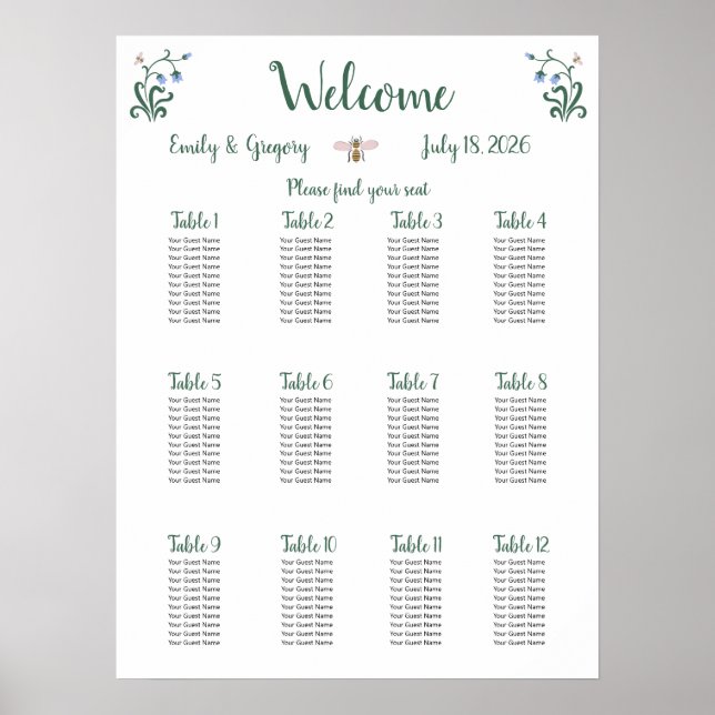 Poster Mariage de fleurs lunaires (Devant)