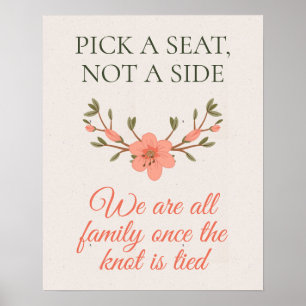 Poster Mariage de jardin floral Choisissez un panneau de