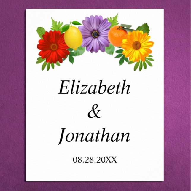 Poster Mariage de jardin floral de agrumes (Créateur téléchargé)