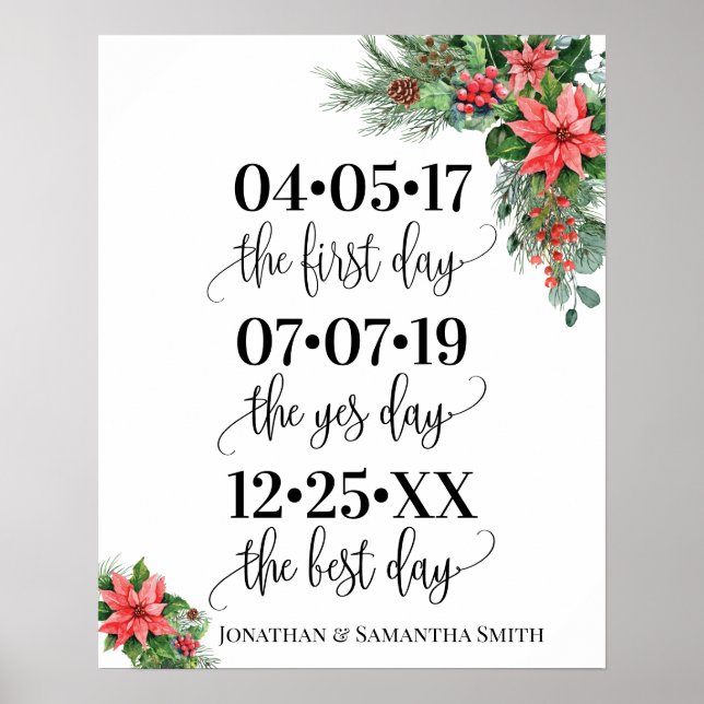 Poster Mariage de jour meilleur date oui jour noël (Devant)