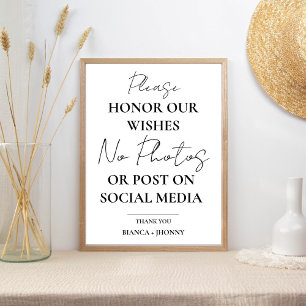 Poster Mariage de la cérémonie débranché AUCUNE photo et