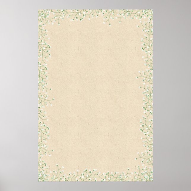 Poster Mariage de la respiration du bébé Boho Modèle pour (Devant)