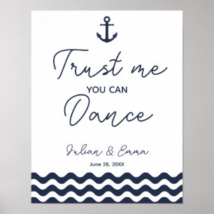 Poster Mariage de marine nautique croyez-moi vous pouvez