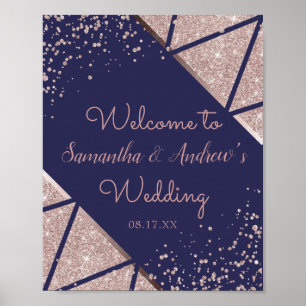 Poster Mariage de Parties scintillant Gold Confetti Rose 