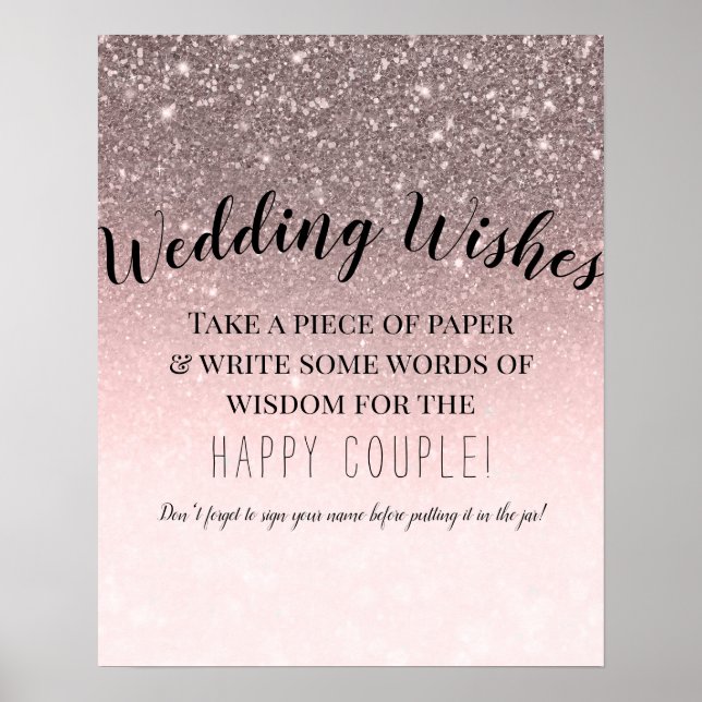 Poster Mariage de Parties scintillant Silver Blush Waches (Devant)