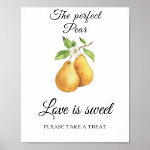 Poster Mariage de poire Love est doux prenez une friandis