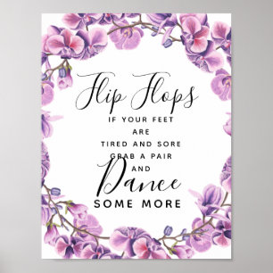 Poster mariage de pois doux violet tongs signe mariage