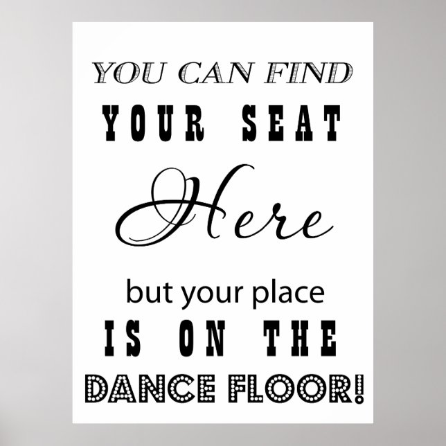 Poster Mariage de réception Signer des sièges et danser (Devant)