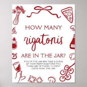 Poster Mariage de Rigatonis : Devinez combien il y en a (