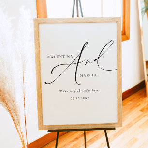 Poster MARIAGE de script minimaliste élégant VALENTINA