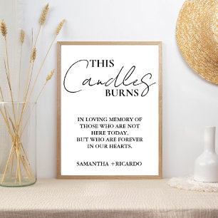 Poster Mariage de script minimaliste moderne Cette bougie