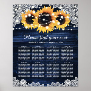 Poster Mariage de tournesol bleu de la marine russe Graph