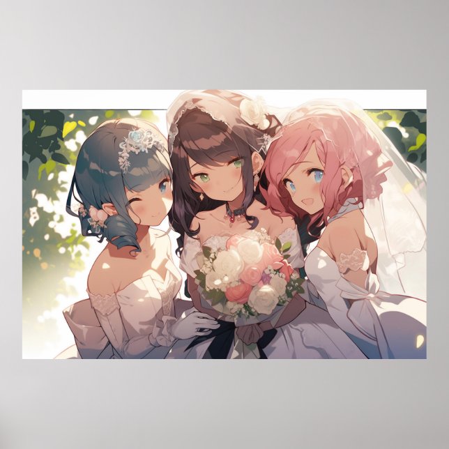 Poster Mariage de triade lesbienne polyamorée (Devant)