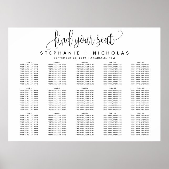 Poster Mariage de typographie de script Black Lovely (Devant)