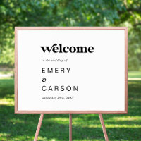 Mariage de typographie noire moderne Bienvenue