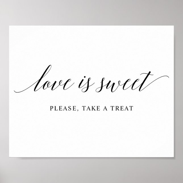 Poster Mariage de typographie noire "TREAT" (Devant)
