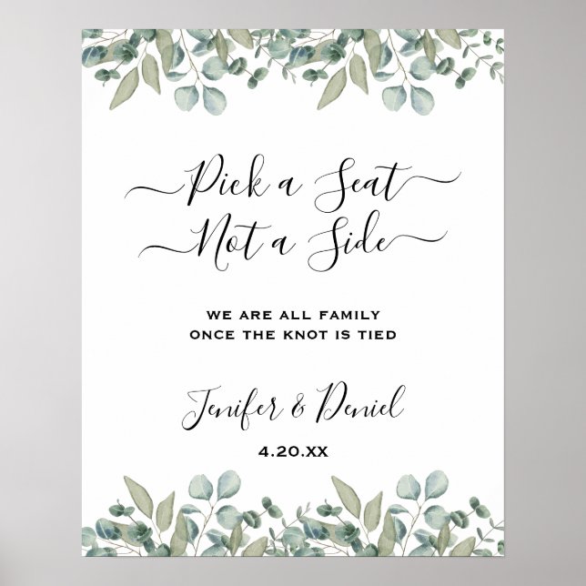Poster Mariage de verdure Eucalyptus (Devant)