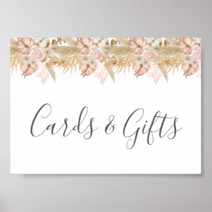 Poster Mariage Décor Fleur de Palmier et de Pampa Neutre