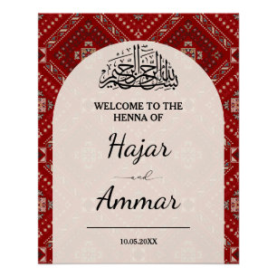 Poster Mariage d'entrée moderne arabe henné