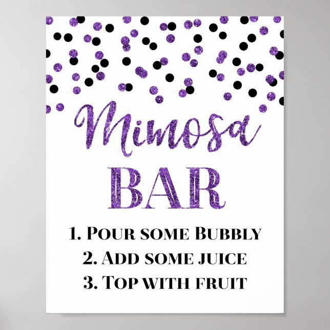 Poster Mariage des signes de la barre Mimosa Confetti Gol (Devant)
