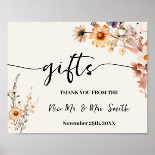 Poster Mariage des signes des cadeaux Fleur sauvage d'aut