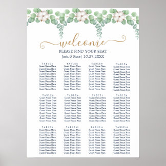 Poster Mariage d'été Eucalyptus de verdure rustique.