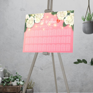 Poster Mariage Diagramme de siège Chic Hydrangea Éclairag