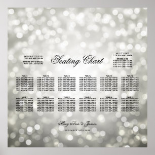 Poster Mariage Diagramme de siège Parties scintillant en 