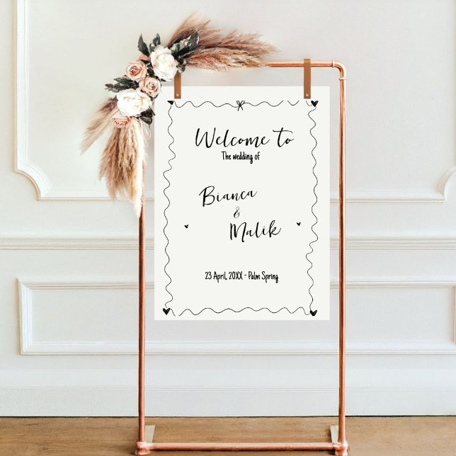 Poster Mariage d'illustrations de ligne de griffes dessin (Créateur téléchargé)