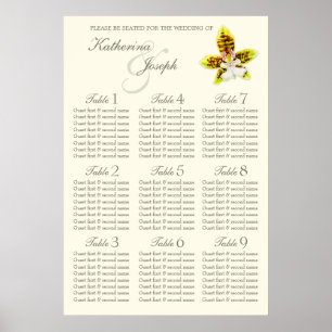 Poster Mariage d'orchidée Planificateur de table de siège