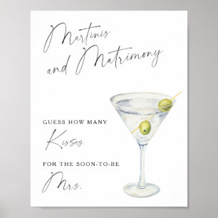Poster Mariage Dry Martini Combien de baisers