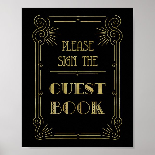 Poster Mariage du livre d'hôtes Signe or Noir 1920 (Devant)