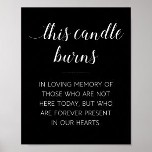 Poster Mariage du mémorial brûle cette bougie noir