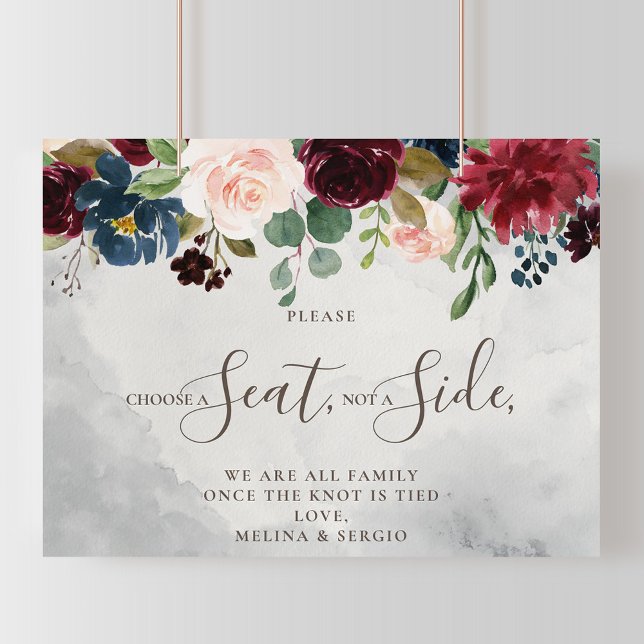 Poster Mariage Élégant Classique Choisissez un Siège et N (Créateur téléchargé)