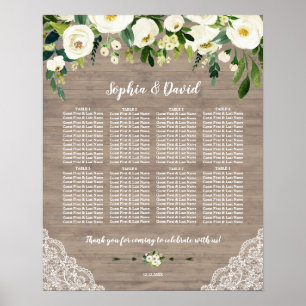 Poster Mariage en dentelle de dentelle blanche