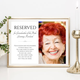 Poster Mariage en mémoire de la grand-mère de la mariée a