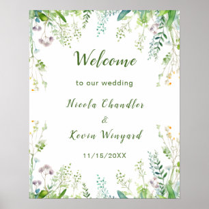 Poster Mariage Feuille Eucalyptus Greenery