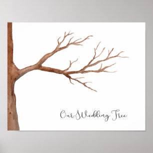 Poster Mariage Fingerprint Arbre Livre d'invité Alternati