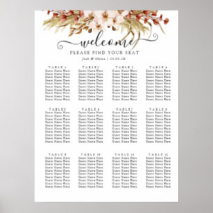 Poster Mariage fleuri Bohemian Chic Terra Cotta