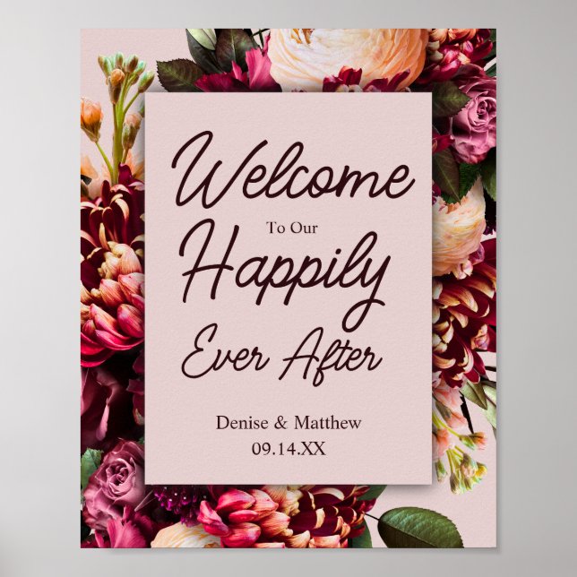 Poster Mariage Floral  (Devant)