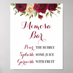Poster Mariage Floral de Bourgogne Bar de Mimosa Enterrem