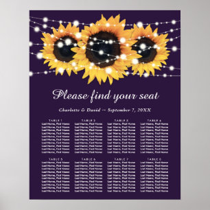 Poster Mariage floral de tournesol violet Graphique 8